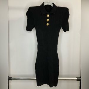 Balmain Black Short Knit Dress
